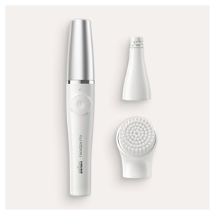 Braun Épilateur Visage Face 9 Pro - Avec Brosse Exfoliante - Blanc/Argent