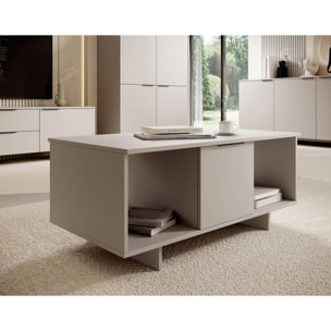 Canterbury - table basse - beige - 2 niches et 2 portes - 100 cm - Beige