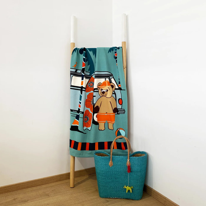 Serviette de plage microfibre enfant - Surfista - 70x140cm - 250g/m²
