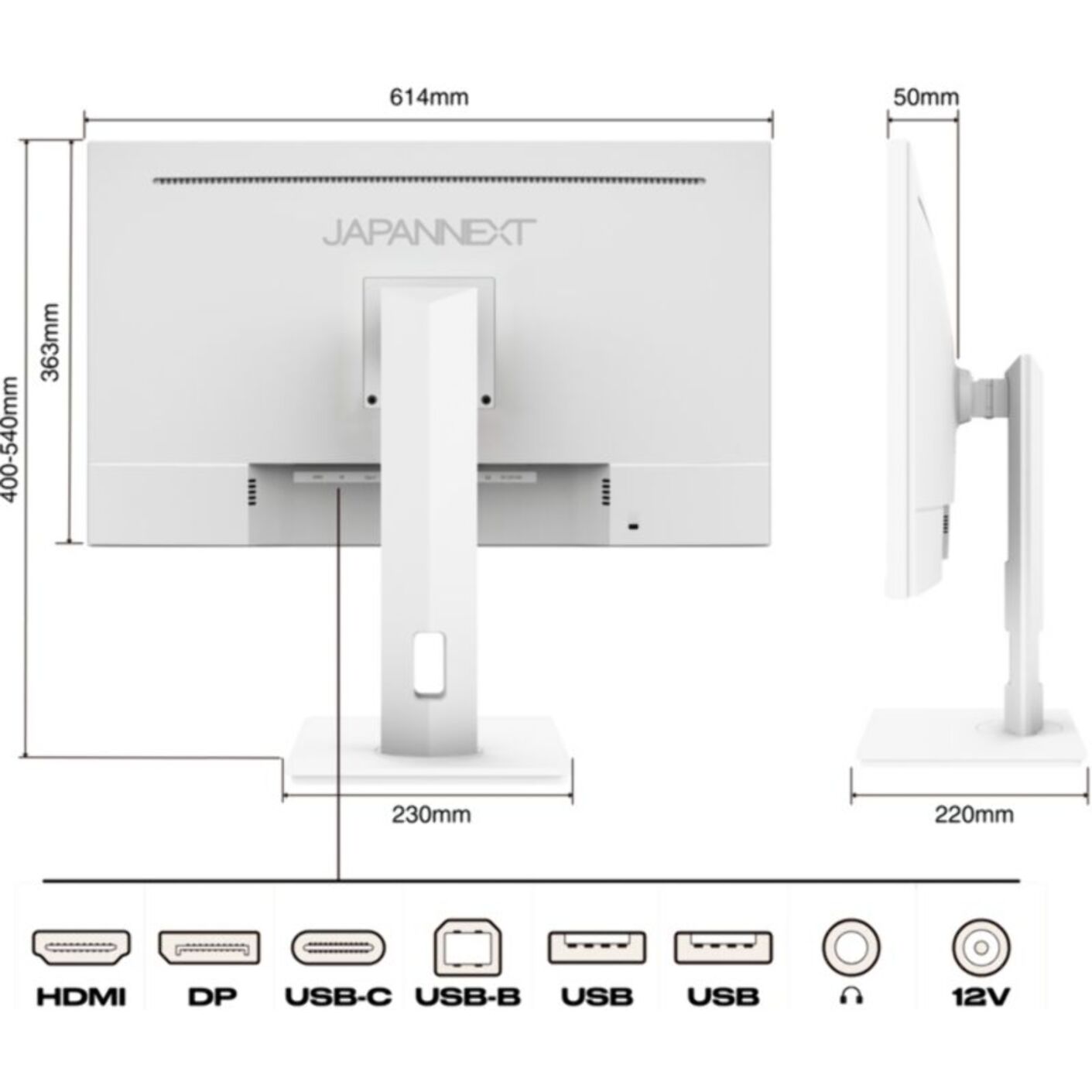 Ecran PC 4K JAPANNEXT JN-IPS270UHD60F-C65W-HSP-W Plat 28"