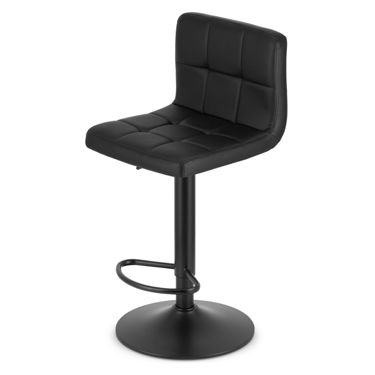 Set di 2 sgabelli bar PROT girevoli in ecopelle nera