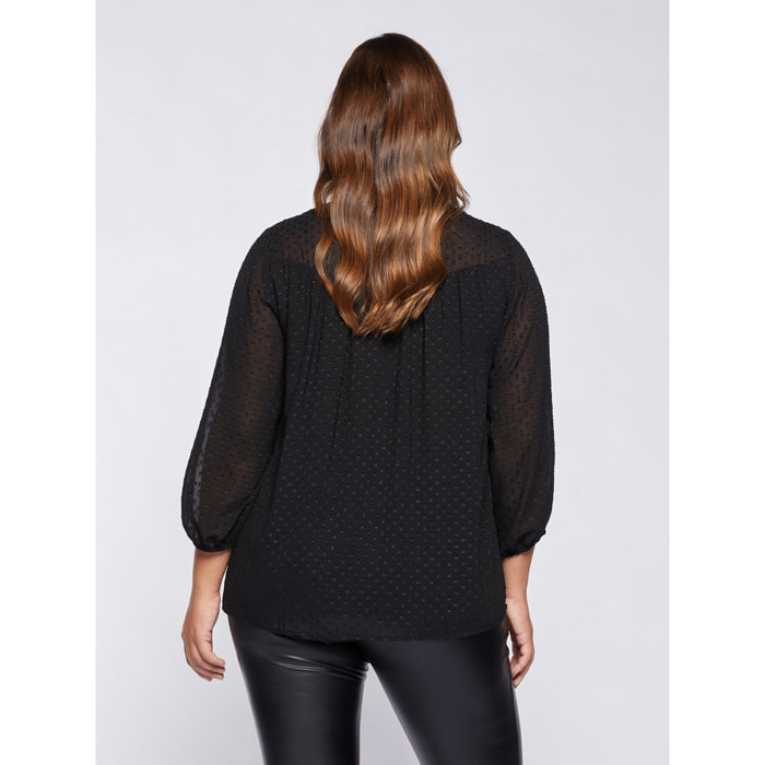 Fiorella Rubino - Blusa de plumeti - Negro