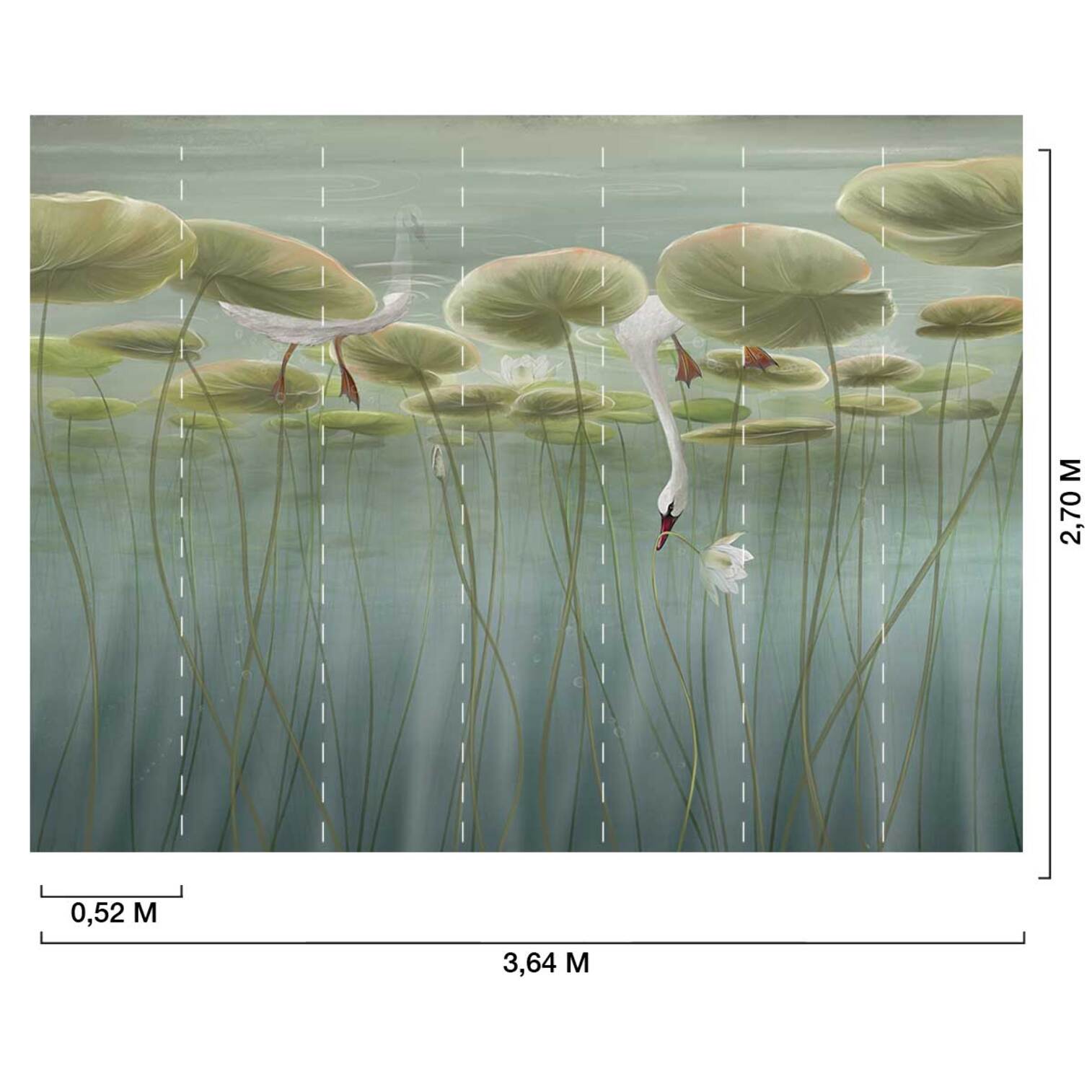 Papier peint panoramique lotus dream Intissé