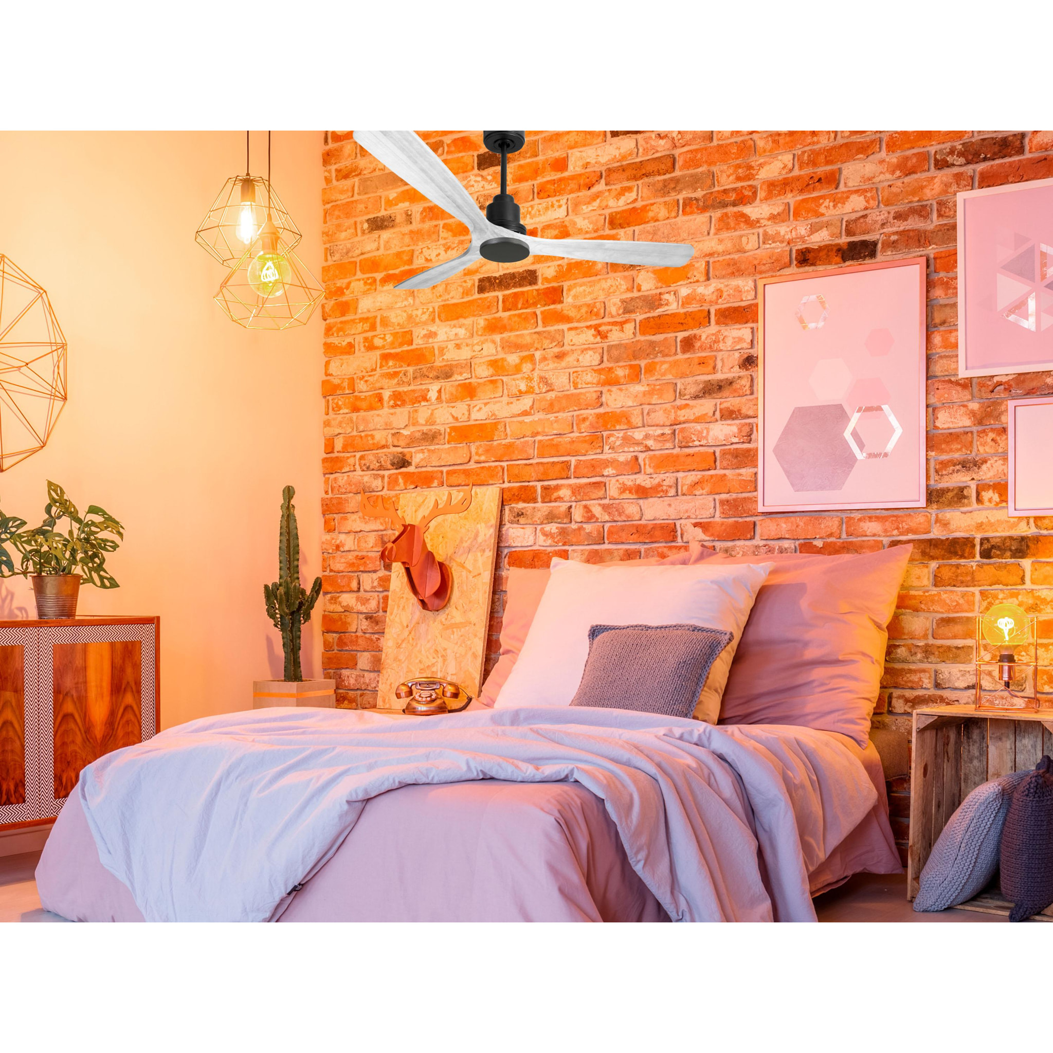 Ventilador de techo Modo Invierno/Verano Termostato Wifi Motor DC Techos Inclinados Mando a Distancia Hypersilence Memoria Vendible Shopify (AUTOMATICO) MadeiraD166C0464584 PURLINE