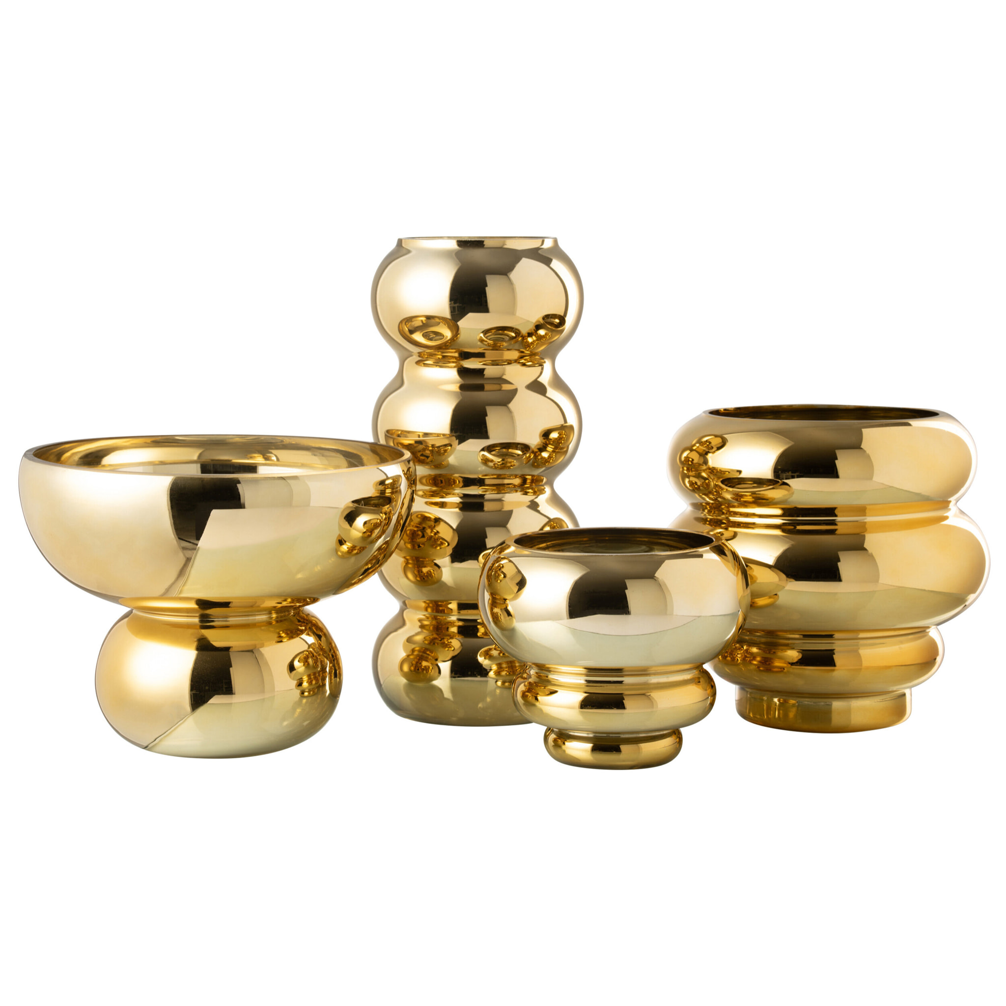 J-Line photophore Sur Pied Arrondi - verre - or - Ø 23 cm