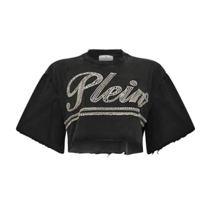 PHILIPP PLEIN Cropped T-Shirt Strass Signature