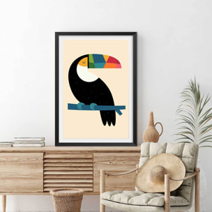 Affiche  toucan Affiche + cadre en bois - Noir