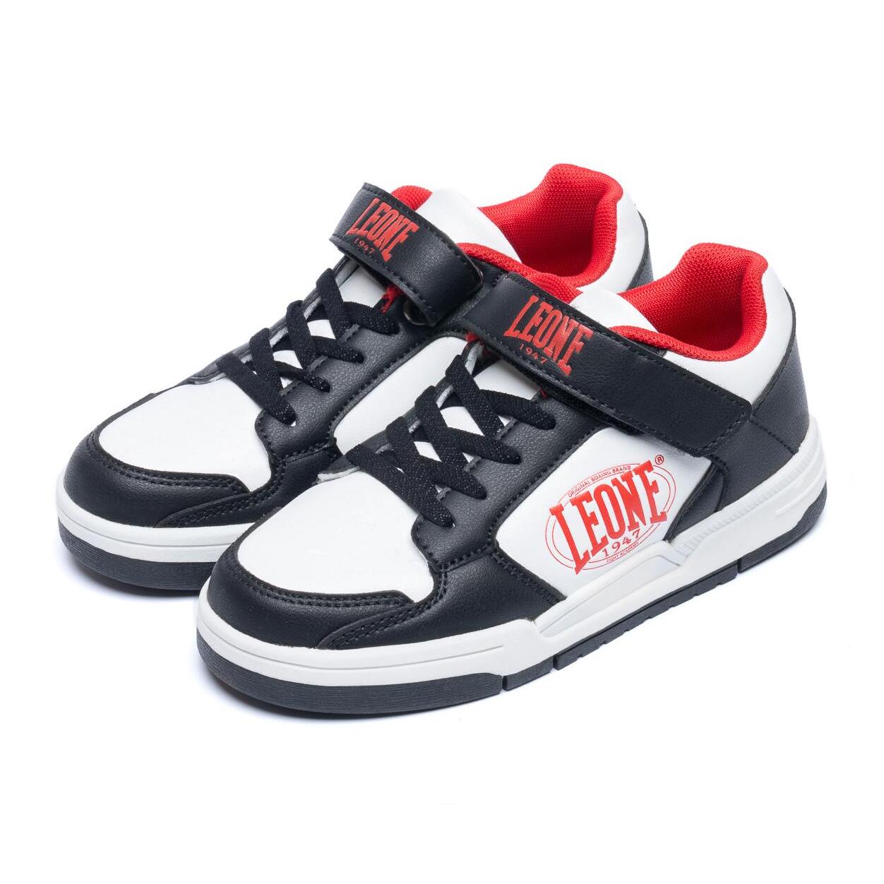 Sneakers da bambino con strap e lacci Leone 1947