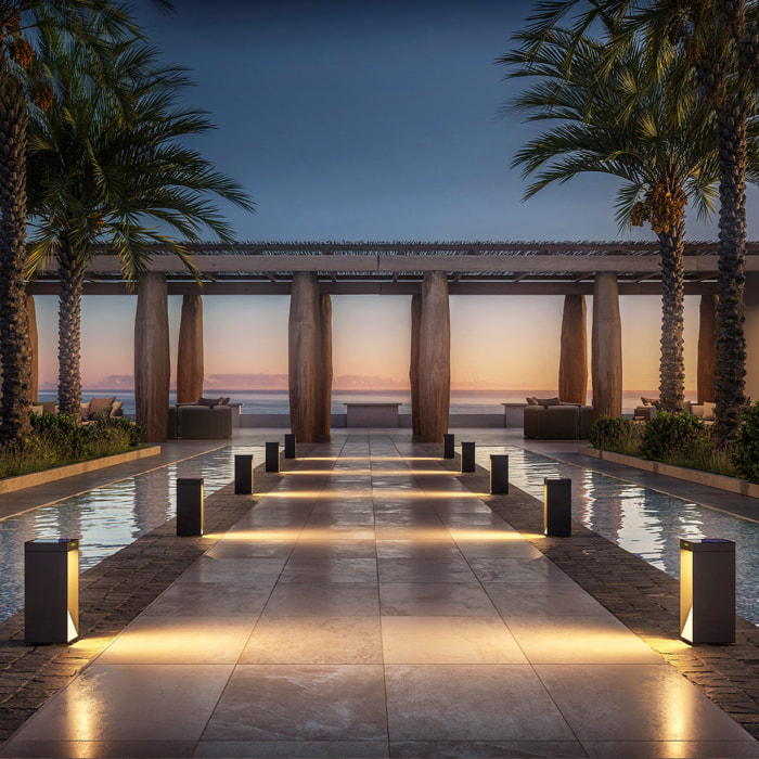 Borne solaire aluminium MILIO SIDE H35CM