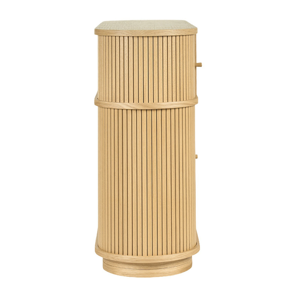 Console vintage en bois clair chêne avec portes coulissantes L120 cm EPIC