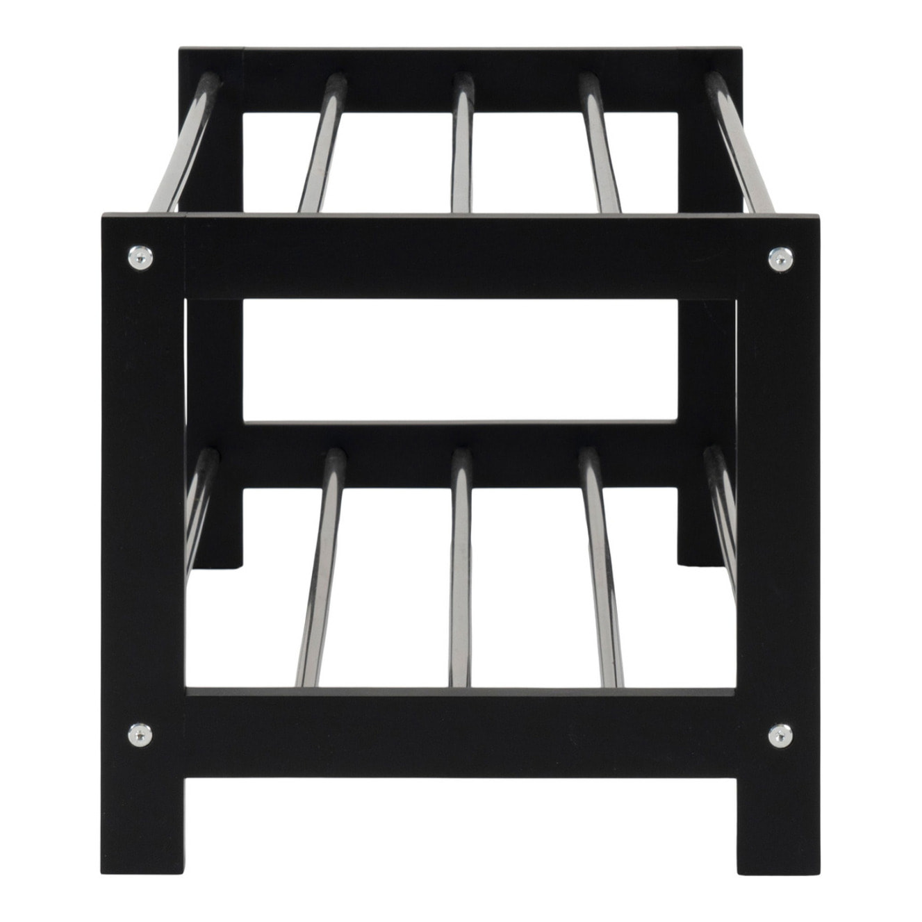 Scarpiera Padova a 2 ripiani in legno e acciaio nero 78x34 cm