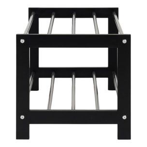 Scarpiera Padova a 2 ripiani in legno e acciaio nero 78x34 cm