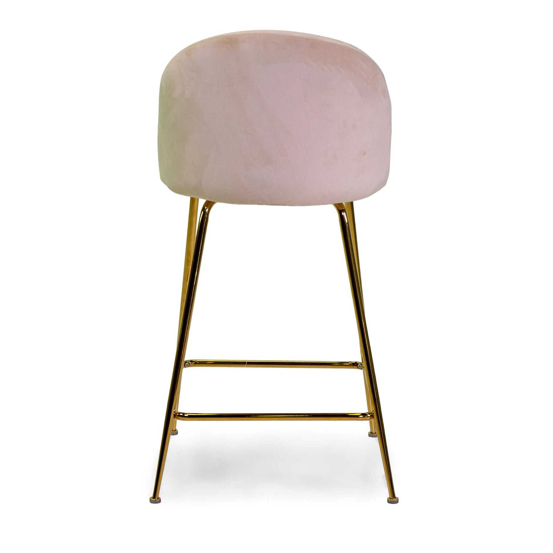 Sgabello Sammi Vacchetti in velluto crema con struttura oro cm44x48h91