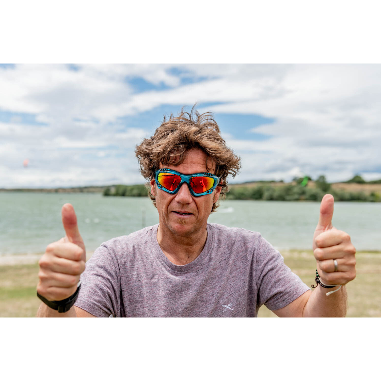 Gafas de deportes acuáticos OCEAN AUSTRALIA - Rojo transparente / Revo