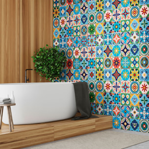 Stickers muraux - Sticker Mural Carrelage adhésif Cuisine Salle de Bain - 60 STICKERS CARREAUX DE CIMENT AZULEJOS VULMINA