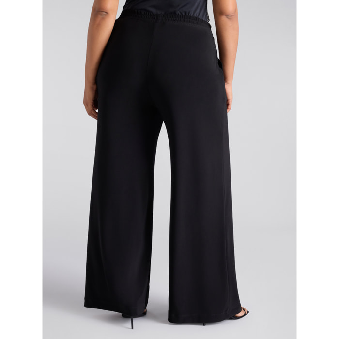Fiorella Rubino - Pantaloni wide leg in jersey - Nero
