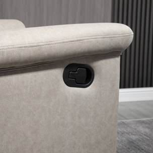 Sillón Relax Reclinable Manual, Sillón Relax de Tela con Reposabrazos, Reposapiés, Respaldo Alto, Acolchado Grueso, Butaca Reclinable hasta 135Âº para Salón, Dormitorio, Oficina, Gris