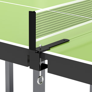 Mesa de Ping-Pong Plegable, 182x91cm, Fácil de Transportar, Resistente a la Intemperie, Estable, Mesa de Tenis con Red y Marco de Acero, para Interior y Exterior, Verde