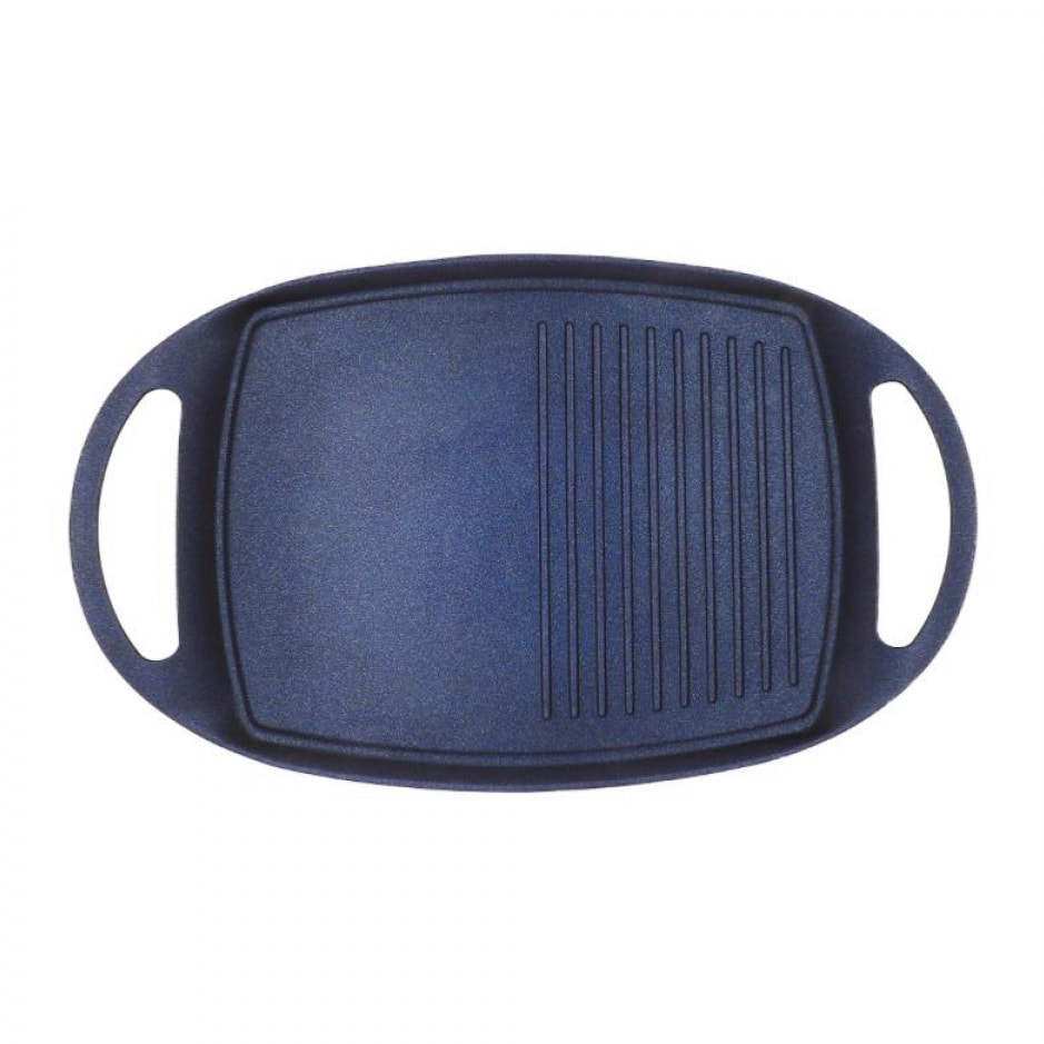 Plancha grill noir 47cm - "diamant bleu"