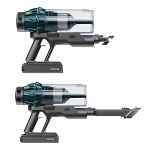 Aspirador 2 en 1 inalámbrico UPX32, Autonomía hasta 50 min, 3 velocidades, 400W, Ligero y compacto, 4 accesorios incluidos, Cepillo led, Azul