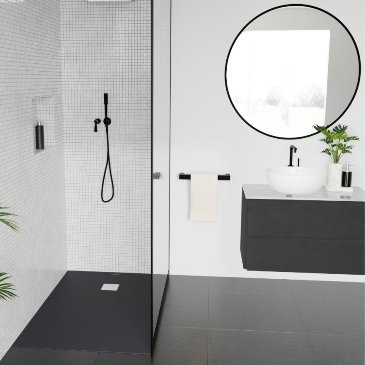 Receveur découpable Exclusive anthracite