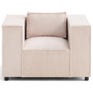 Stella - fauteuil en velours côtelé - Beige