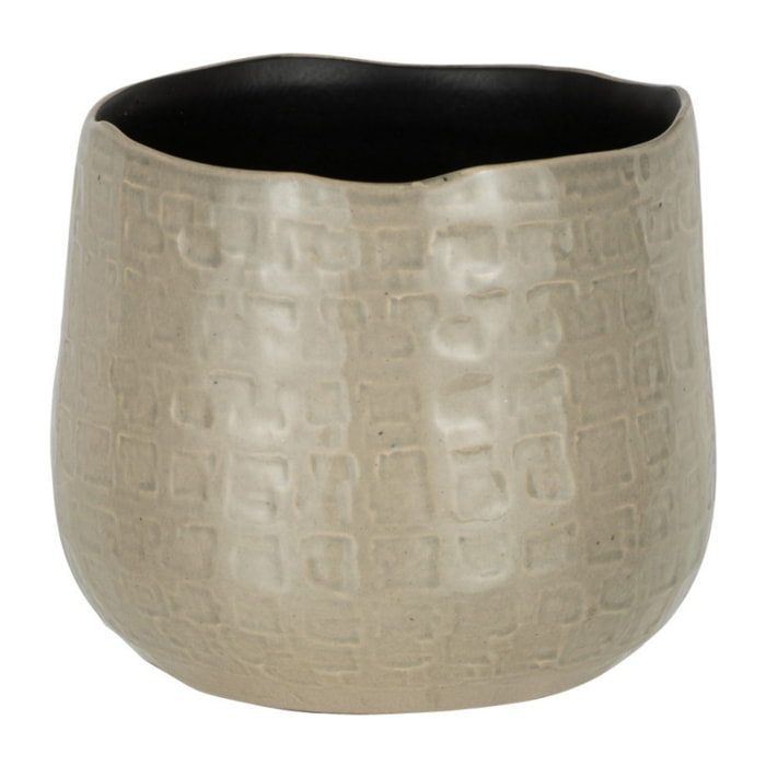 J-Line cache-pot Motifs - céramique - gris clair - Ø 18.50 cm