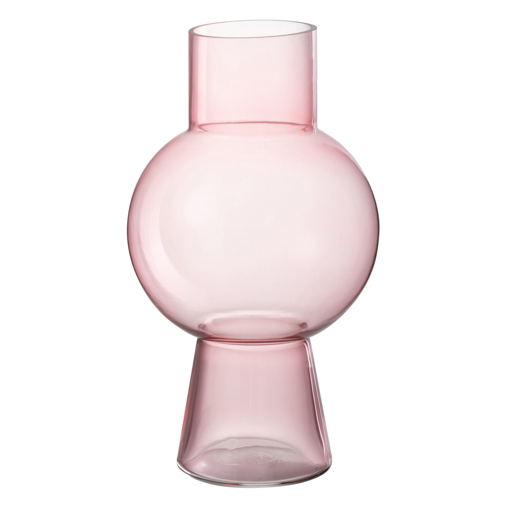 J-Line Vase Boule Verre Rose Clair Medium