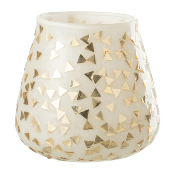 J-Line photophore Triangle - verre - blanc/or - medium - 2 pcs