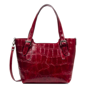 Arezzo Borsa tote Donna.Pelle autentica Camoscio Stampa Coccodrillo Grande Camoscio