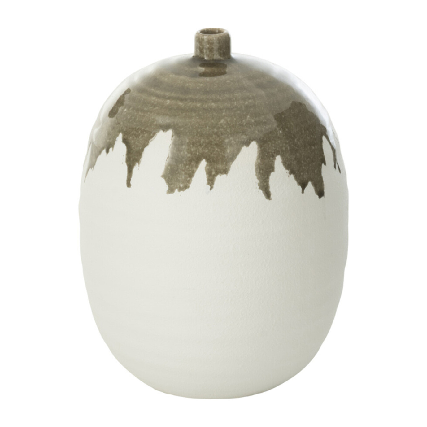 J-Line vase Olea Bouteille - vert olive/blanc - small