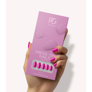 Pink Gellac - 368 Intense Plum - rond court - Faux ongles à presser - Faux-ongles réutilisables - Press-on nails