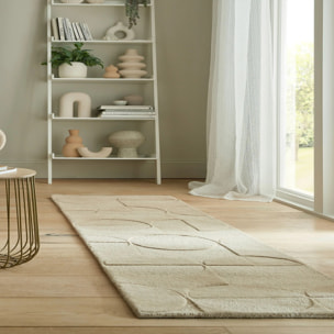 Tapis en laine de couloir GIGI Beige
