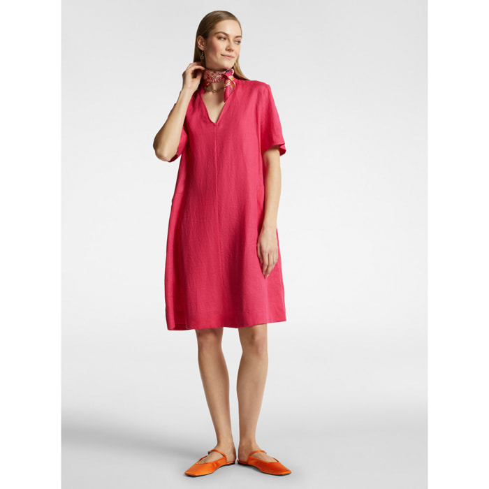 Elena Mirò - vestido de lino - Rojo
