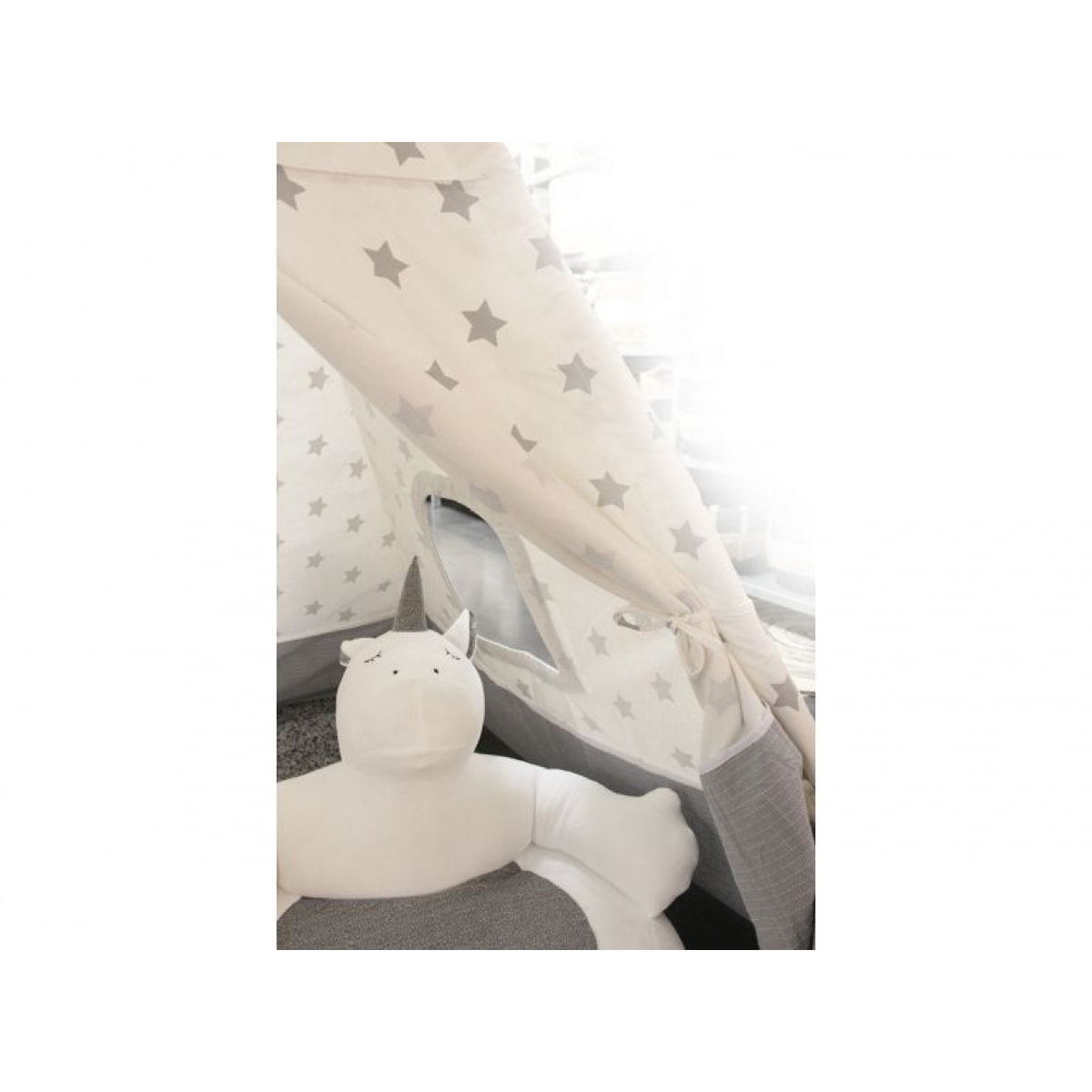 Tipi enfant étoilé blanc & gris -STARS