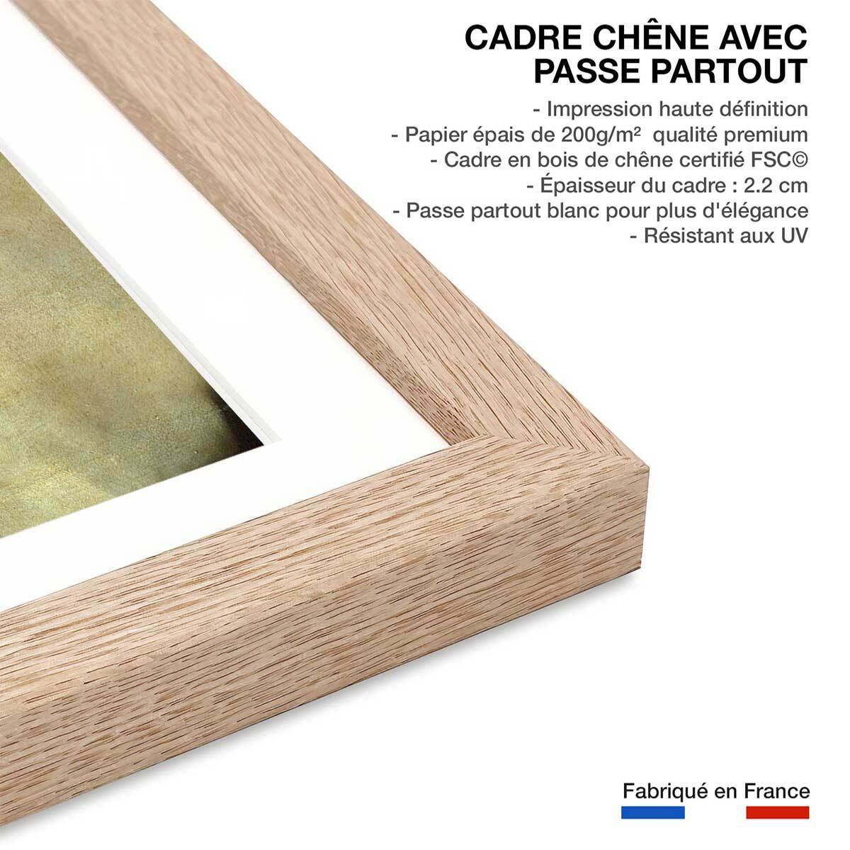 Poster Detail de la Chapelle Sixtine - Raphael Affiche + cadre en bois - Chêne