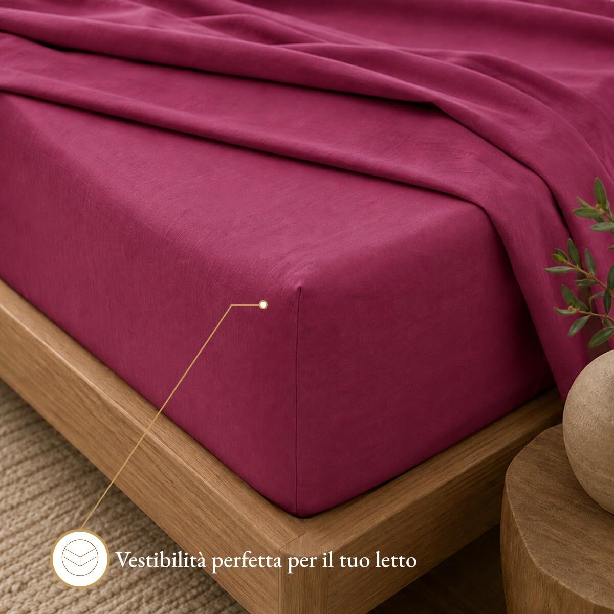 Completo lenzuola in cotone - Rosso
