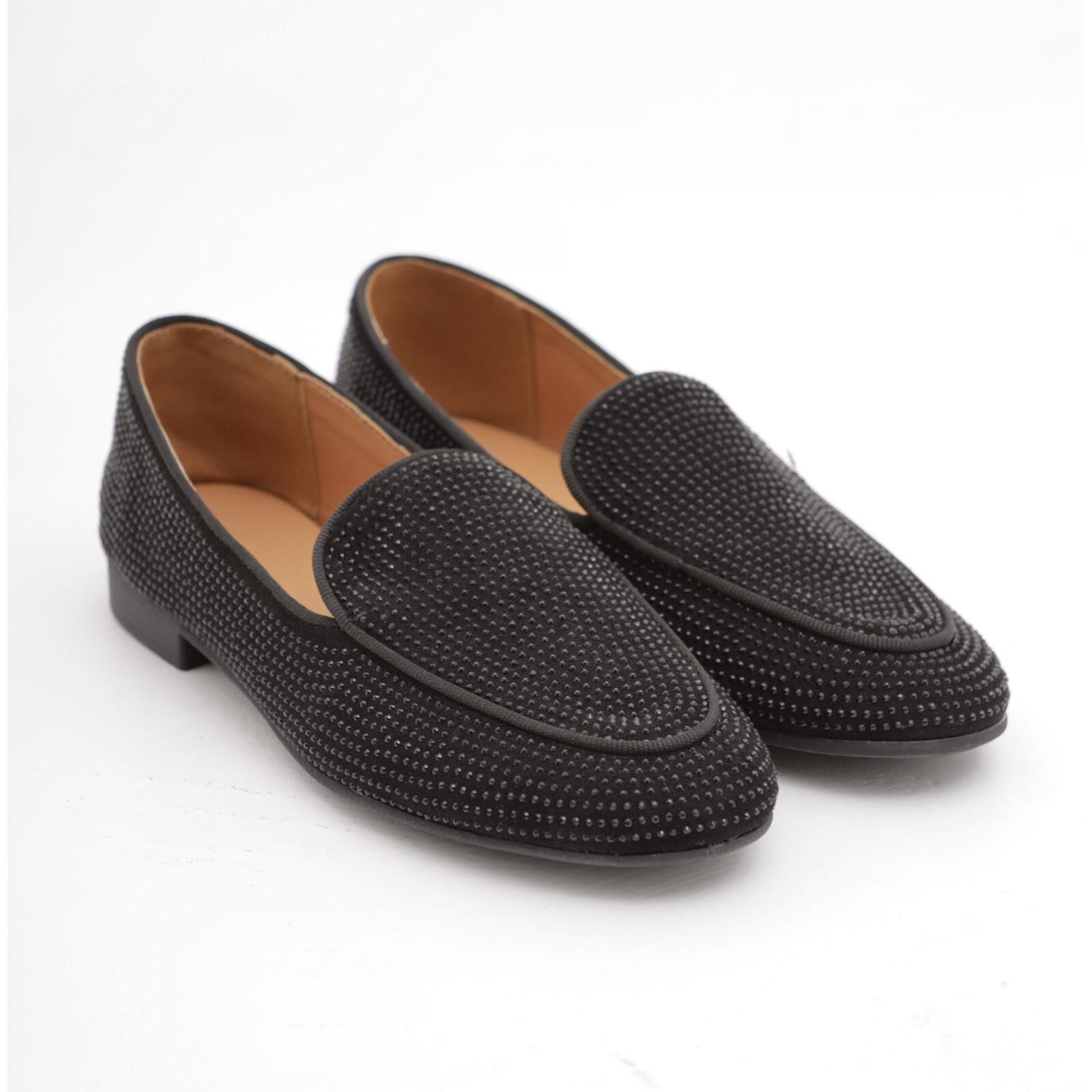 MOCASSINO STRASS CHOCOLA' NERO