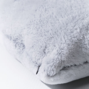 Coussin fausse fourrure uni MOUNTAIN blanc