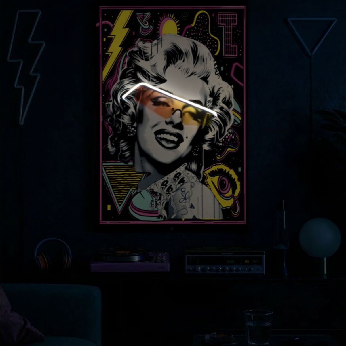 STAMPA C/LED SU TELA MARILIN CM 60X3,5X90 (APPLICAZIONE 3D ACRILICO)