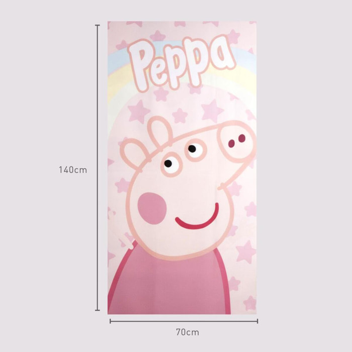 Toalla Microfibra de Peppa Pig - 70x140x1 cm - Color:Rosa