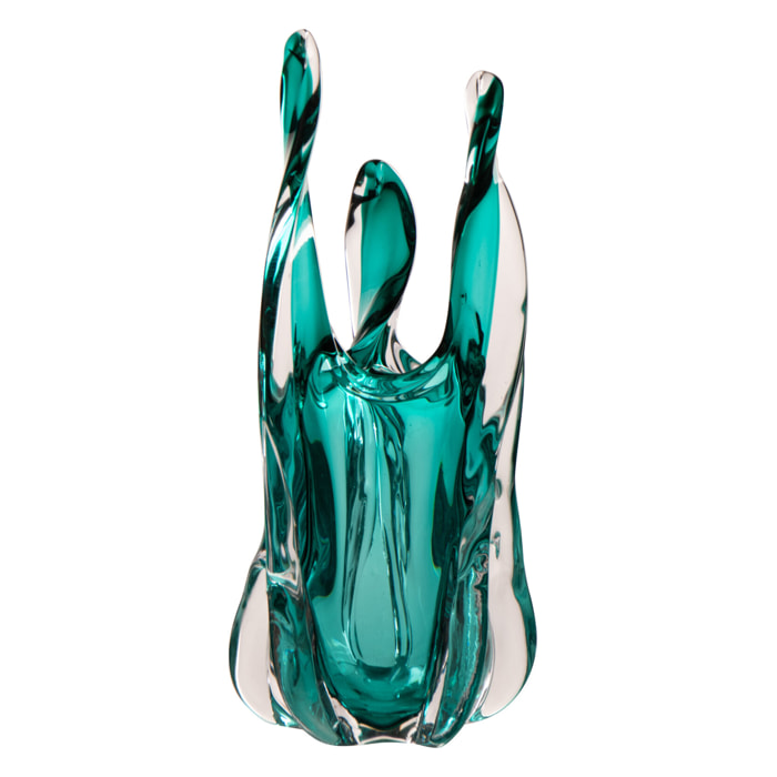 J-Line Vase Serena - verre - turquoise - small
