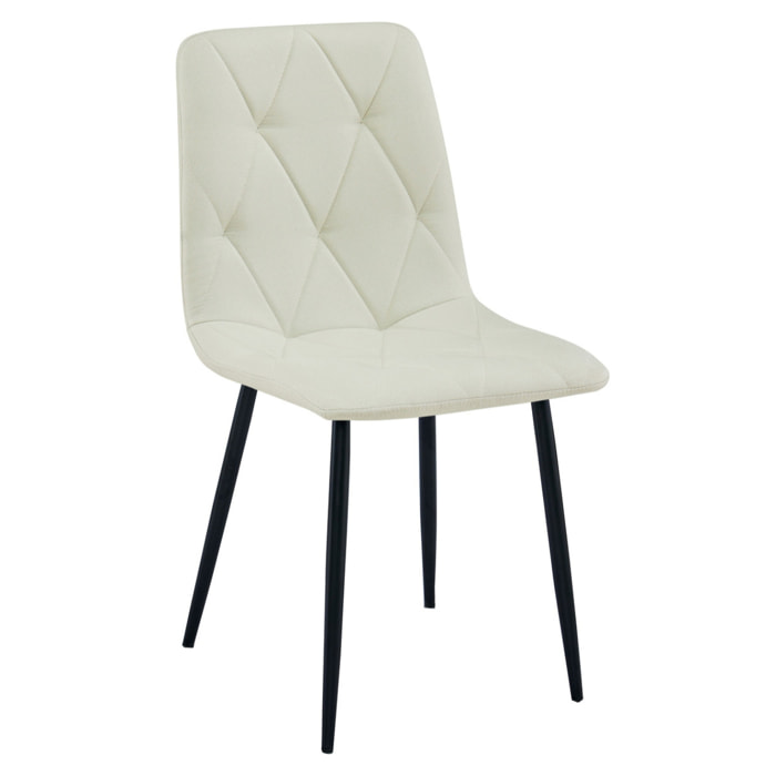 Set di 2 sedie Libra in tessuto beige e gambe nere