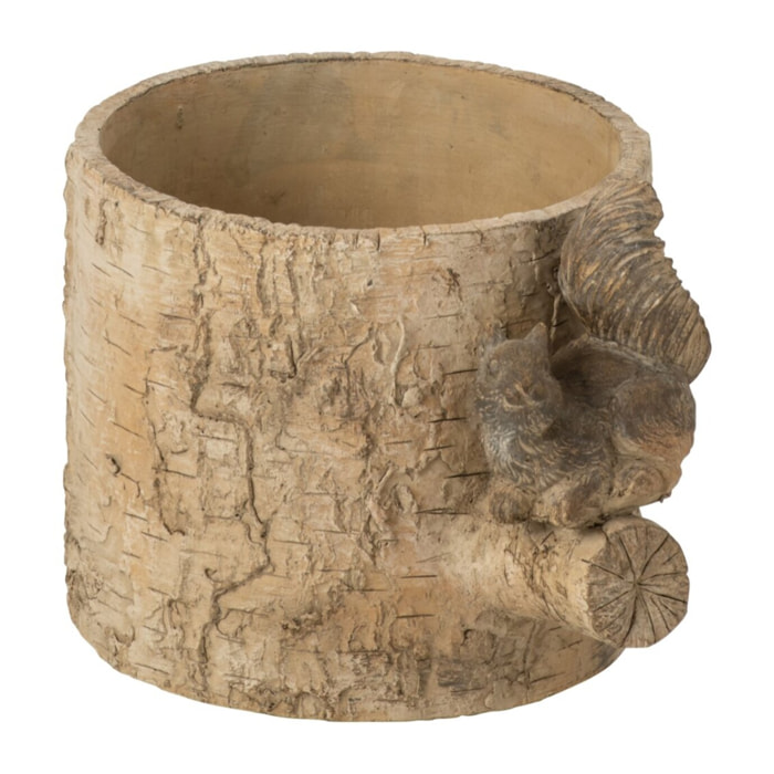 J-Line Cache-pot écureuil - ciment - beige/marron - small