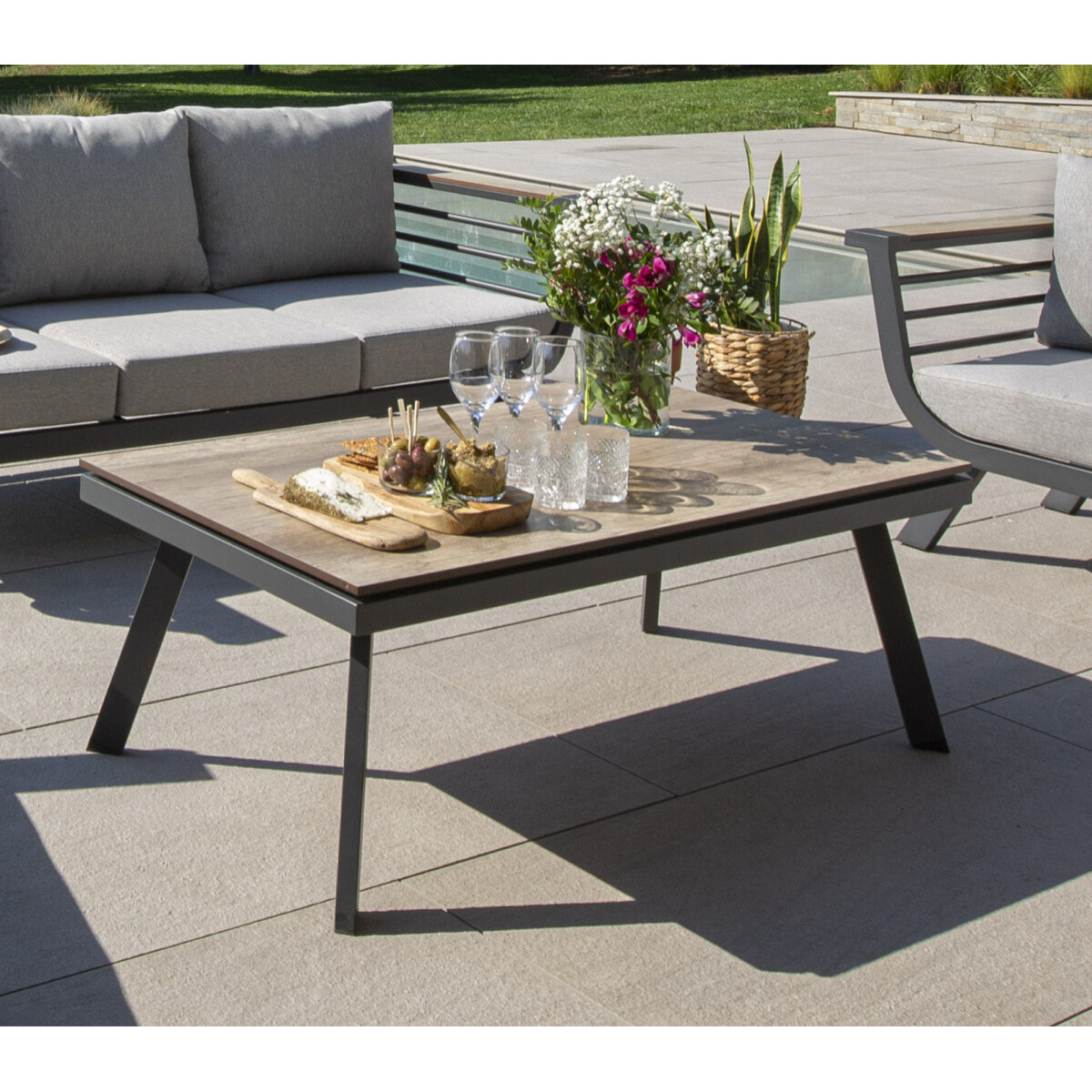 Salon de jardin en aluminium - 5 places - CARMEL