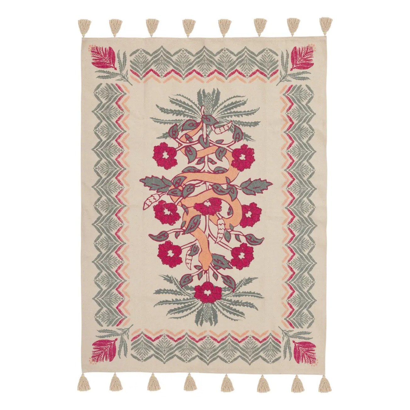 Tapis "Wild" coton tufté vert céladon 120x170cm
