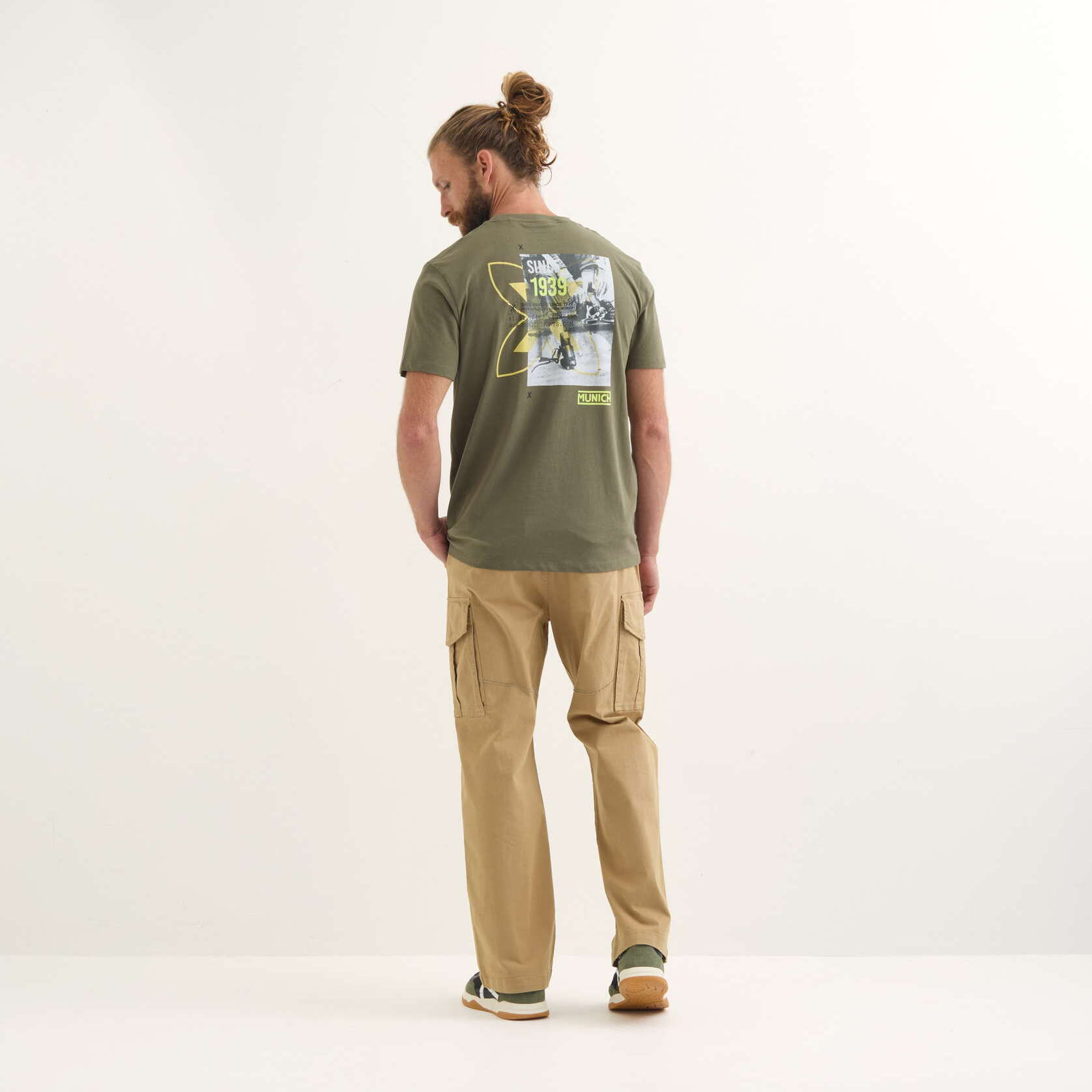 Camiseta MUNICH Brench lifestyle hombre de algodón orgánico khaki