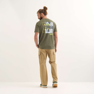 Camiseta MUNICH Brench lifestyle hombre de algodón orgánico khaki