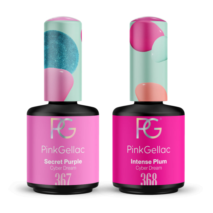Set vernis semi-permanent - 2 x 15ml Violet & Prune