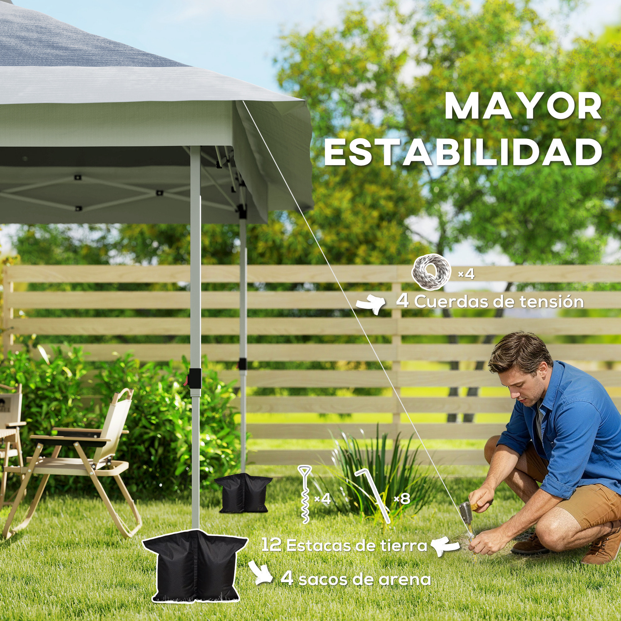 Carpa Plegable Gazebo, 3,6x3,6 m, Cenador Plegable con 4 Paredes Laterales de Malla, Anti-UV, Altura Ajustable, Bolsa de Arena y Bolsa de Transporte, para Camping, Fiestas, Gris Oscuro